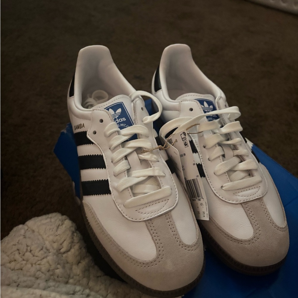 Adidas Samba White and Black Shoes